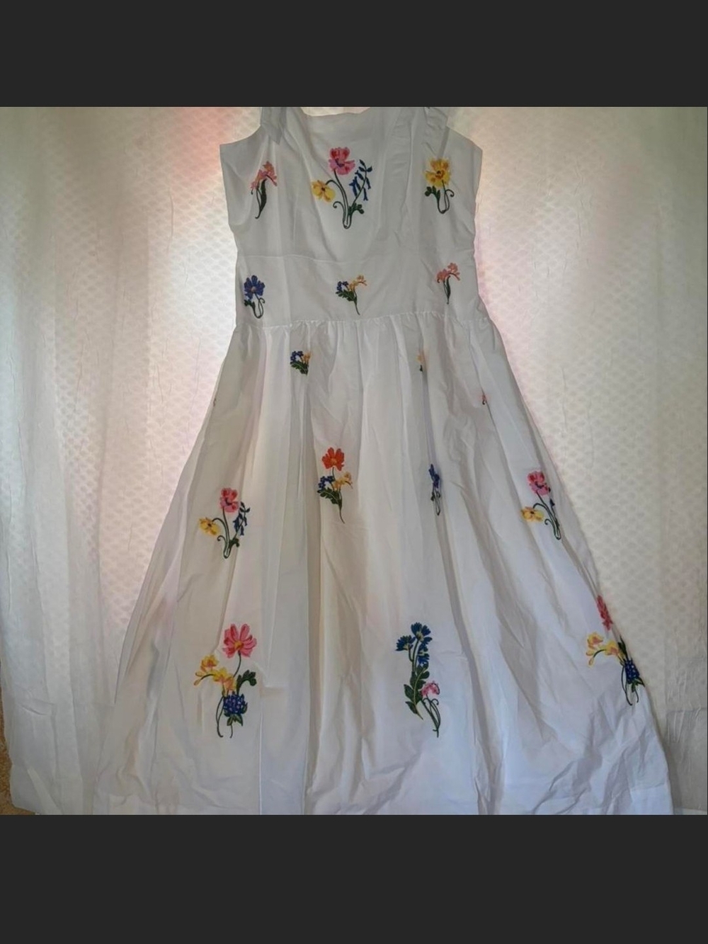 Free Assembly White Floral Embroidered Midi Dress - Picture 2 of 4